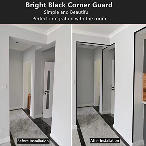 Aluminium Alloy Metal Corner Guards 10 Pcs Wall Corner Protector 1.2" x 1.2" x 48" Wall Corner Protection Decoration Black Pack of 10 Corner Guards 20 Ga/1 mm Thickness