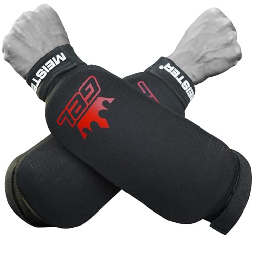 Meister MMA Elastic Cloth Forearm Guards w/Integrated Gel Padding (Pair) - size: Small-Medium
