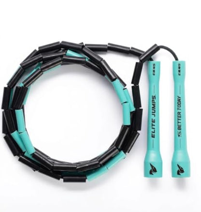 Elite Jumps 1-inch Beaded Jump Rope, Adjustable Shatterproof - color: Turquoise