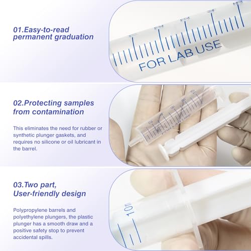 50 Pack 5 ml Plastic Syringe, luer Slip Syringe, Used in Scientific Laboratories, Liquid refilling, DIY Crafts, Scientific Labs By Labfil - size: 5ML Plastic Syringe