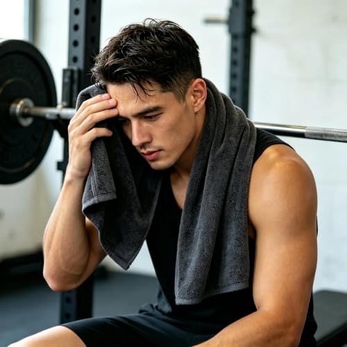 1 Pack Super Soft Microfiber Gym Towel - Absorbent Sports Sweat Towel for Fitness & Workout (Grey)