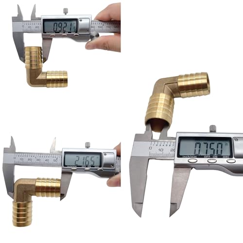 2PCS Brass 7/8" x 7/8" Hose Barb Fitting Barbed 90 Degree Elbow Connector L Right Angle Barbed Fitting by CX WONDERLAND - size: 7/8" Hose Barb