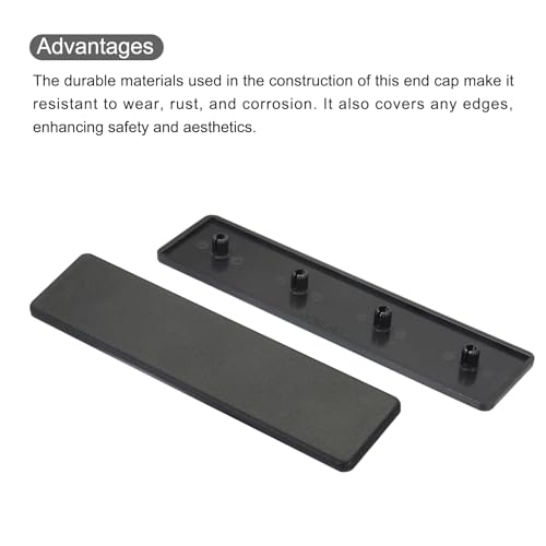MECCANIXITY 10Pcs Standard Plastic Rectangle Aluminum Extrusion End Cap Black 160x40mm for Trolley, Fish Tank Rack, Storage Rack
