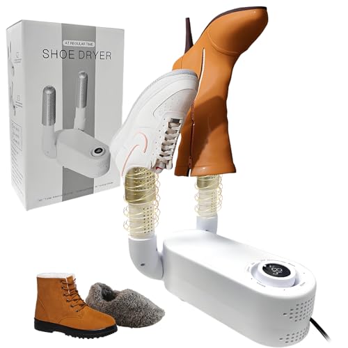 Shoe Dryer Glove Dryer, Dry Wet Shoes with 360°Heat Blower, Intelligent Shoes Dryer with Four Timer, Suitable for Sneaker, Glove, Boots, Ski Boot, Helmet, Folding and hanging Design