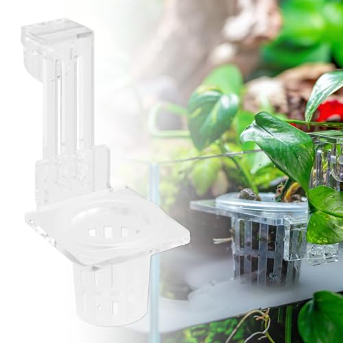 Upgraded Acrylic Adjustable Clear Aquarium Plant Holder, Premium Aquarium Planter, Sturdy Aquarium Pothos Holder for Optimal Plant Growth (Small)