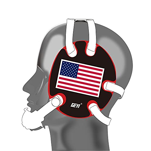 Wrestling Headgear with USA and Flag Wraps (Red, Youth) - color: Red, size: Youth