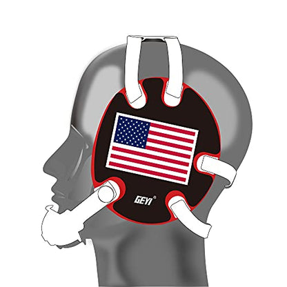 Wrestling Headgear with USA and Flag Wraps (Red, Adult) - color: Red, size: Adult