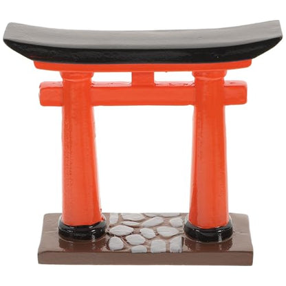 Toddmomy Miniature Torii Gate Aquarium Decor 2-Pack Japanese Style Fish Tank Ornaments 3.54X1.57X3.14 Inch Zen Garden Micro Landscape Decoration for Aquatic Pets