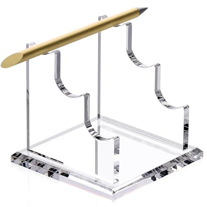 3 Tier Acrylic Pen Holder Display Stand, Fountain Pen Pencil Makeup Brush Rack, Ballpoint Pen Showholder, Paintbrush Drying Rack Organizer Desk for Home School Office or Store Use - style: 3 Tier