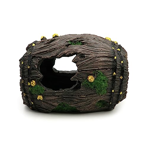 Aquariums BarrelHouse Underwater Decorations Fish Tanks Ornament Shelter Cave Hideaway House for Freshwater Saltwater - size: Large