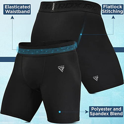 RDX Compression Shorts Men Ultra-Tight Stretchable Baselayer Athletic Sports, Spandex Activewear Underwear Workout Running - size: Medium
