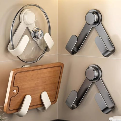 Pot lid Holders, kitchen storage rack punch-free wall-mounted Adjustable multifunctional chopping board rack