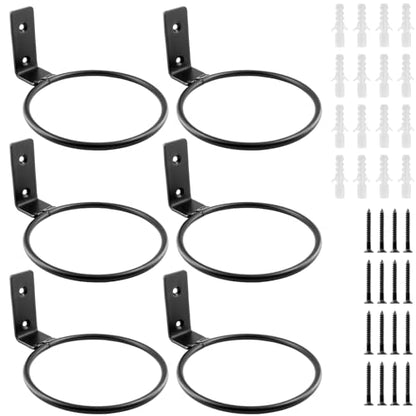 Jiozermi 6 Pack 4 inch Flower Pot Holder Ring, Flower Pot Holder Ring Wall Mounted Set Wall Mounted Metal Planter Hanger Matte Black Hanging Plant Holders - size: 4 Inch-6Pcs