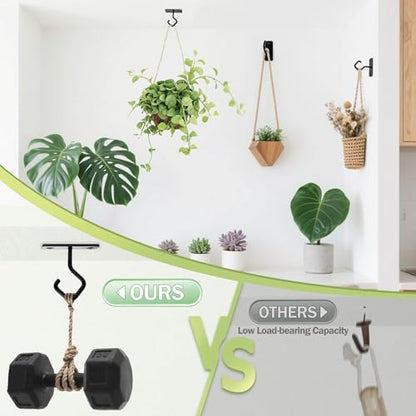 Ceiling Hooks for Hanging Plants - Iron Plant Hanger for Wall Mount - 2 Pack/2.5 Inch Ceiling Hook for Indoor Use - size: 2.5 Inch, style: Ceiling Hooks 2 Pc