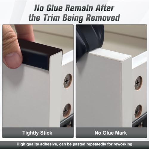 Rubber Edge Trim, 1-3/8 inch (35mm) Wide U Channel Edge Trim, Big Size U Shaped Trim, Self Adhesive Edge Banding for Plywood, Woods,Interior Doors, Countertop, Length 20Ft, Black - size: Size1-3/8"(Fit 1-5/16"~1-716"), L20'