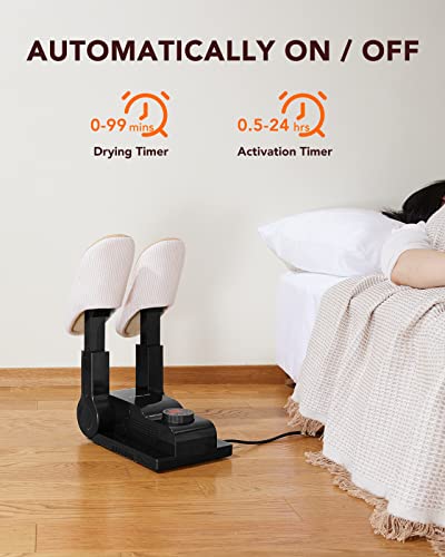 FORLIM Shoe & Boot Dryer for Work Boots, 3 Temp Modes, 24H Delay, Black - color: Smart Black