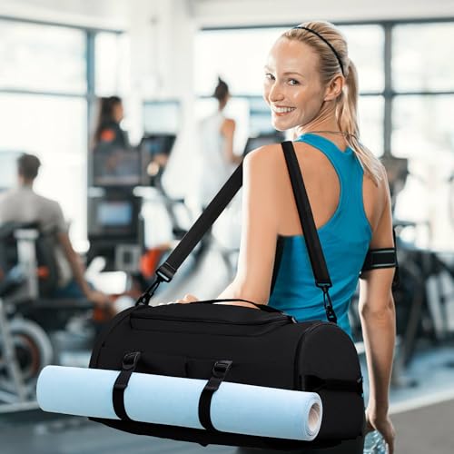 MIYCOO Gym Bag with Shoes Compartment, Duffle Bag, Backpack with Wet Pocket - color: Grey -Style2