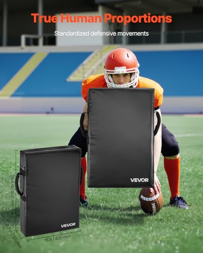 VEVOR PVC Step Over Dummy, High-Density Sponge Blocking Pad Equipment, Heavy Duty Tackle Dummies with Handles, Great for Footwork Drills Sports Training Practice - size: 1PC 24*16inch Blocking Pad