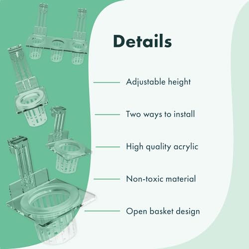 Upgraded Acrylic Adjustable Clear Aquarium Plant Holder, Premium Aquarium Planter, Sturdy Aquarium Pothos Holder for Optimal Plant Growth (Small)