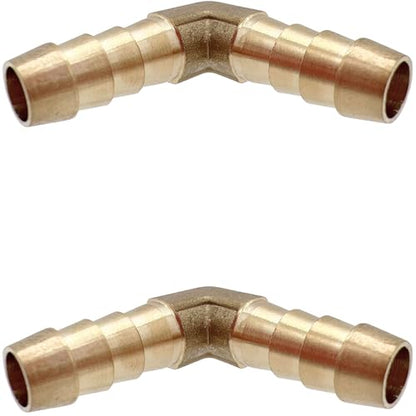 2pcs Brass Hose Barb Fitting 5/16" x 5/16" Barbed 90 Degree Elbow Connector L Right Angle by CX WONDERLAND - size: 5/16" Hose Barb