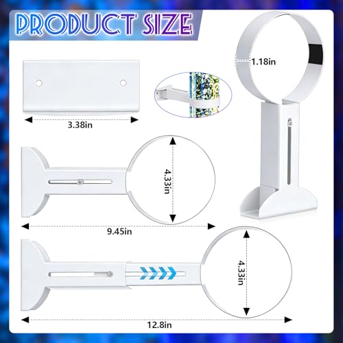1 Pcs Sensory Bubble Tube Wall Bracket Extending 11 cm Diameter Wall Mounted Bubble Light Holder Water Floor Lamp Holder to Prevent Spillages and Keep Fish Aquarium Tank Stand Safe (White) - color: White