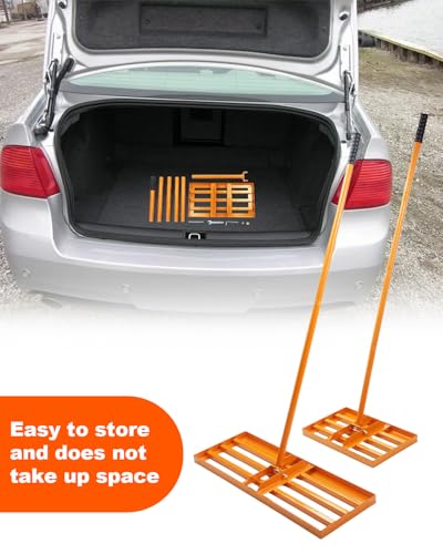Lawn Leveling Rake 17x10 inch, Yard Leveling Rake with 72" Adjustable Handle for Soil Sand Grass, Heavy-Duty Lawn Leveler for Lawn Yard Garden Farm - style: 16x10 Inch-6 FT