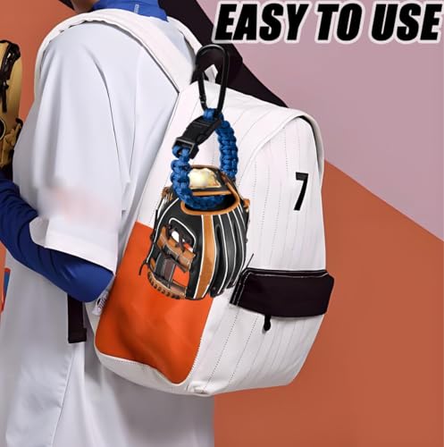 Baseball Glove Clip for Hanging Bags,Portable Paracord Gear Holder with Hook Clip,Sports Equipment Drying Rack for Baseball Softball Gloves - style: 2-blue