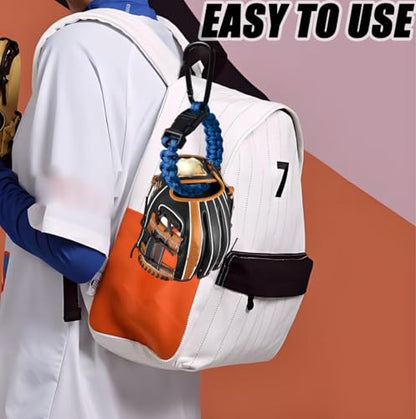 Baseball Glove Clip for Hanging Bags,Portable Paracord Gear Holder with Hook Clip,Sports Equipment Drying Rack for Baseball Softball Gloves - style: 2-blue