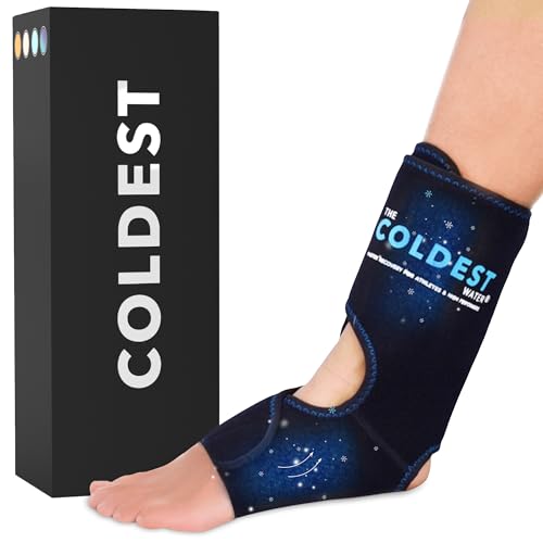 Coldest Foot Ankle Achilles Tendonitis Icing Pain Relief Ice Wrap with Cold Compression Gel Packs | Best for Achilles Tendon Injuries, Plantar Fasciitis, Heel and Sore Feet Cold Therapy - color: With Adjustable Straps (Pack of 1)