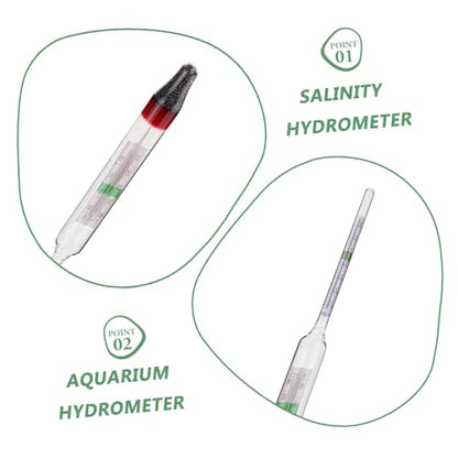 Homoyoyo 1set Hydrometer Tester Measuring Cylinder for Accurate Sea Water Testing Professional Aquarium for Aquaculture and Fish Tanks