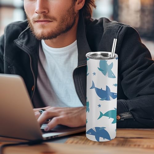 Joyclub Sublimation Tumblers Blanks 20 oz Skinny Straight Tumblers Bulk Stainless Steel Insulated Sublimation Cups with Lids and Straw, Gift Box - color: White 1 Pack