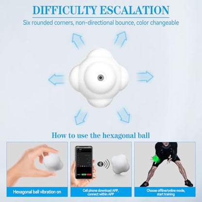 Agility Reaction Balls, Smart Reaction Ball Light Sports Reaction Balls Reflex Ball for Hand Eye Coordination Training, Sports Agility Lights Training Kit (1 Pack)