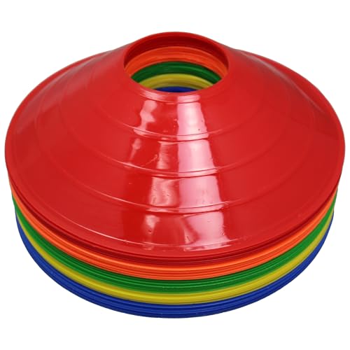BlueDot Trading Disc Cones Soccer Football Field Marking Coaching Cones with Holder for Training and Agility, Multi-Colored, Multiple Quantity Available - size: 30 Disc Cones