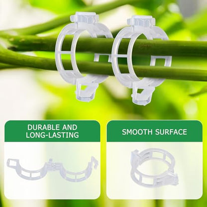 400PCS Plant Support Clips, White Plastic Garden Clips for Tomato Cucumber Flower Squash Vine, 1.2' Inner Diameter - color: White 400pcs