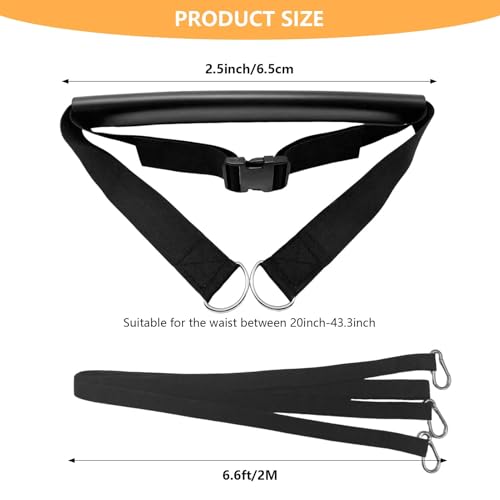 Sled Pulling Belt Set, Adjustable Waist Strap with Pulling Rope | 2Pcs Sled Tire Training Suit to Have Strength Agility Power Exercise Help to Enhance Full Body Building Indoor and Outdoor - size: 6.6ft