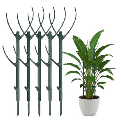 5 Pack Monstera Plants Support Stackable Plant Support Stakes Pothos Climber Supports Vine Plant Sticks Stakes with Plants Clips Ties for Indoor Outdoor Vine Orchid Perfect Moss Pole Replacement
