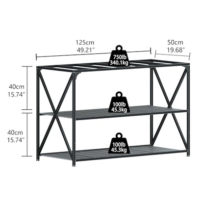55-75 Gallon Fish Tank Stand, 49.2 x 19.7x 31.5 Inch,Industrial Aquarium Stand with Power Outlet and Switch, Turtle Tank, Reptile Terrariums and Breeder Tank Stand, Black - size: 55-75 Gallon
