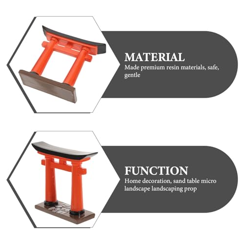 Toddmomy Miniature Torii Gate Aquarium Decor 2-Pack Japanese Style Fish Tank Ornaments 3.54X1.57X3.14 Inch Zen Garden Micro Landscape Decoration for Aquatic Pets