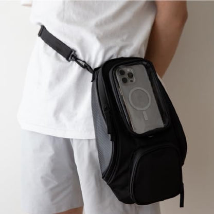 Magnetic Tank Bag for Motorcycles Universal Phone Holder Water Resistant Gas Tank Pouch TB-01K (4 Magnets)