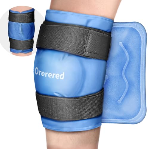 Ice Packs for Injuries Reusable Knee Gel Ice Pack Wrap for Swelling Blue | Pliable Low-Freeze Gel, Multi-Joint Pain Relief, Hands-Free Secure Strap, Accelerated Recovery Tool, Large - color: 1pc Knee Ice Wrap-blue