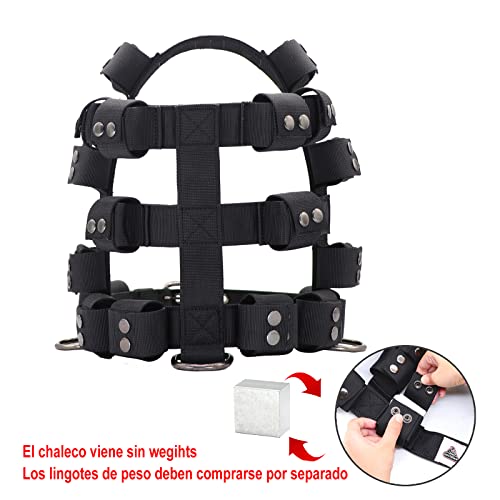Weighted Tactical Dog Vest, No Pull Harness Symmetric Weight Pockets for Muscle & Weight Loss, Fit Pitbull GSD Husky, Heavy Nylon Service Harness Black - size: Dog's Waist 23.5"-28.5" | VEST ONLY
