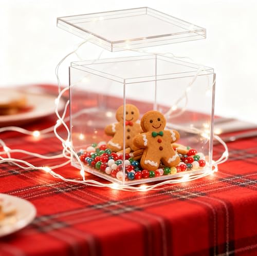 Acrylic Box Acrylic Square Cube Clear Display Boxes Boxes with Lids for Weddings Party Favors Jewelry Storage Box - size: 2.4 x 2.4 x 2.4 Inch