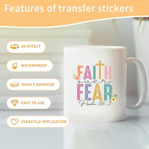 Bible UV DTF Cup Wraps - 20 Sheet Bible Verse UV DTF Transfer Decals, Christian UVDTF Cup Wraps for Glass, Flower Waterproof Transfer Sticker, Religious DIY Crafts - color: Bible684