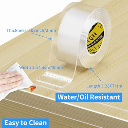 2Pack Clear Edge Protector Strip, 1.57in x 3.28FT(6.56FT Total), Sharp Edge Wrap Cover Tape, Self Adhesive Protective Corner Bumper Guards for Cabinet Door Desk Glass Table Bed Furniture, Kitchen - size: 2 Pack x 1.57in x 3.28FT