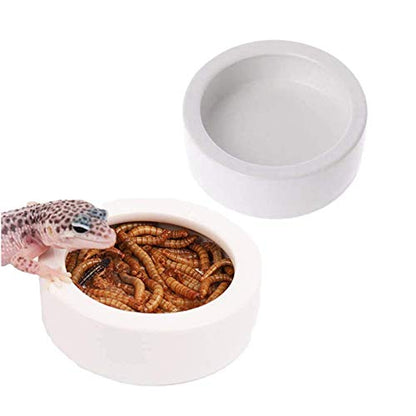 2 Pack Reptile Food Bowl, Mini Ceramic Water Feeder Bowl, Reptile Worm Feeding Dish for Lizard Turtle Bearded Dragon Anoles Crested Gecko Hermit Crab Leopard Gecko Chameleon Corn Snake - size: 1 Pc 2.7 '' x 0.8 ''