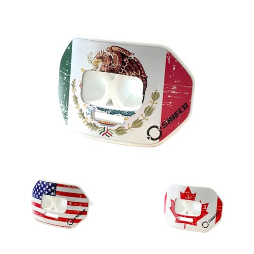 O Shield Vortex Graphic Football Mouth Guard, Mexican Flag - color: Mexican Flag