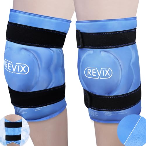 REVIX 20" XXXL Ice Knee Wrap, Extra Large Reusable Cold Compress, 2 Packs - style: Blue-2 Packs