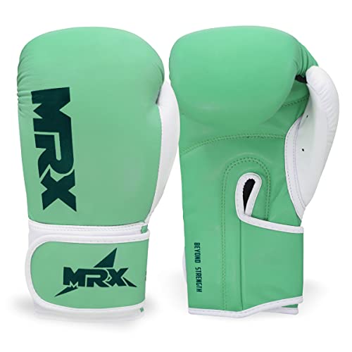 MRX Boxing Gloves Fighting Training Combat Train Workout Sparring Grappling Durable Light Weight Adult Punch Bag Glove Muay Thai Punching Mitts Kickboxing MMA Gloves Men and Women - color: Sea Green, size: 10 OZ