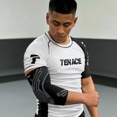 Tenace Jiu Jitsu Elbow Brace, Grappling - Compression Elbow Protection and Padded MMA, BJJ, Muay Thai, Judo - High Durability and Performance Unisex