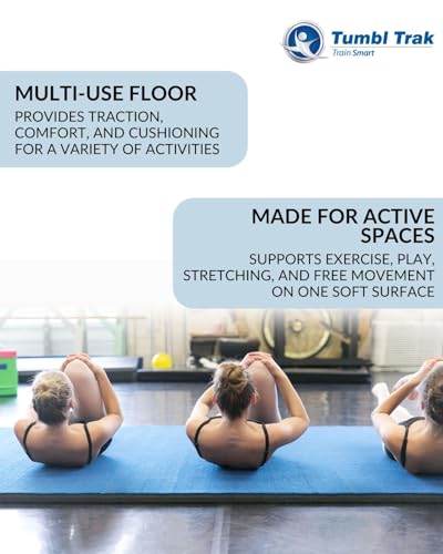 Tumbl Trak Home Tumbling Mat 5ft x 10ft | Roll-Up Carpet Bonded Foam Mat for Gymnastics, Cheerleading, Wrestling, BJJ, and Martial Arts Home Training - color: Charcoal Gray